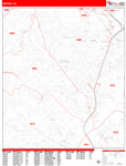 Smyrna  Wall Map Red Line Style