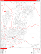 Sparks  Wall Map Red Line Style