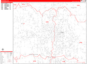 Springdale  Wall Map Red Line Style