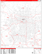 Springfield  Wall Map Red Line Style