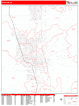 Stockton Wall Map Red Line Style