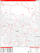 Sunnyvale  Wall Map Red Line Style