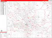 Syracuse  Wall Map Red Line Style