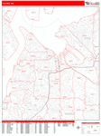 Tacoma Wall Map Red Line Style