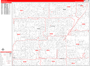 Tamarac  Wall Map Red Line Style