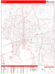 Tampa  Wall Map Red Line Style