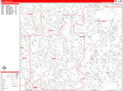 Taylorsville  Wall Map Red Line Style