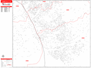 Temecula Wall Map Red Line Style