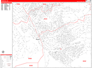 Temecula  Wall Map Red Line Style