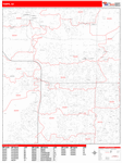 Tempe  Wall Map Red Line Style