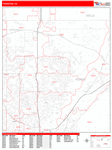 Thornton  Wall Map Red Line Style