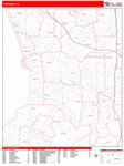 Torrance Wall Map Red Line Style