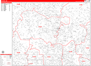 Towson  Wall Map Red Line Style