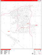 Tracy  Wall Map Red Line Style