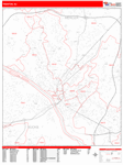 Trenton  Wall Map Red Line Style