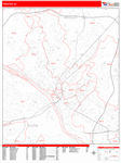 Trenton Wall Map Red Line Style