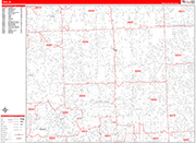 Troy  Wall Map Red Line Style