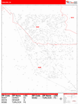 Turlock  Wall Map Red Line Style
