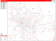 Tuscaloosa  Wall Map Red Line Style