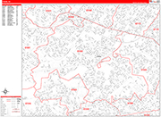 Union  Wall Map Red Line Style