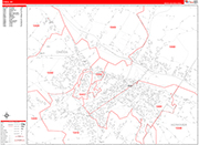 Utica  Wall Map Red Line Style