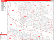 Vancouver  Wall Map Red Line Style