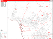 Ventura  Wall Map Red Line Style