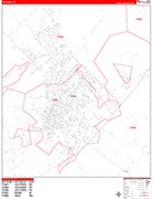 Victoria  Wall Map Red Line Style