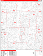 Warren  Wall Map Red Line Style