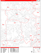 Waterford  Wall Map Red Line Style