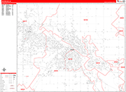 Waterloo  Wall Map Red Line Style