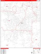 Waukesha  Wall Map Red Line Style