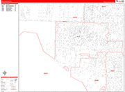 Wellington  Wall Map Red Line Style