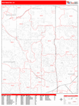 Westminster  Wall Map Red Line Style