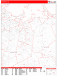 Weymouth  Wall Map Red Line Style