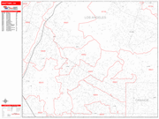 Whittier  Wall Map Red Line Style