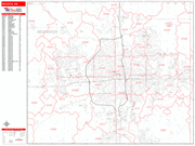 Wichita  Wall Map Red Line Style