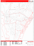 Wilmington  Wall Map Red Line Style