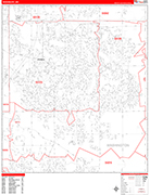 Woodbury  Wall Map Red Line Style