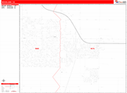 Woodland  Wall Map Red Line Style