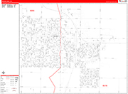 Woodland  Wall Map Red Line Style