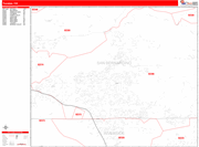 Yucaipa Wall Map Red Line Style