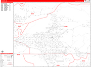 Yucaipa  Wall Map Red Line Style