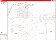 Yuma Wall Map Red Line Style