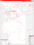 Ada Wall Map Red Line Style