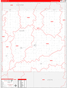 Adair County Wall Map Red Line Style