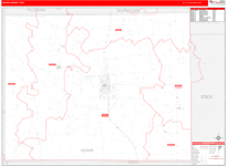 Adair County Wall Map Red Line Style
