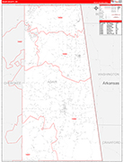 Adair County Wall Map Red Line Style