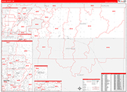 Adams Wall Map Red Line Style
