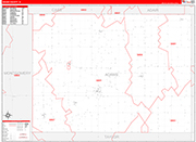 Adams County Wall Map Red Line Style